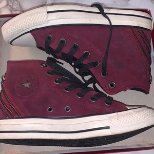 Maroon Leather Converse